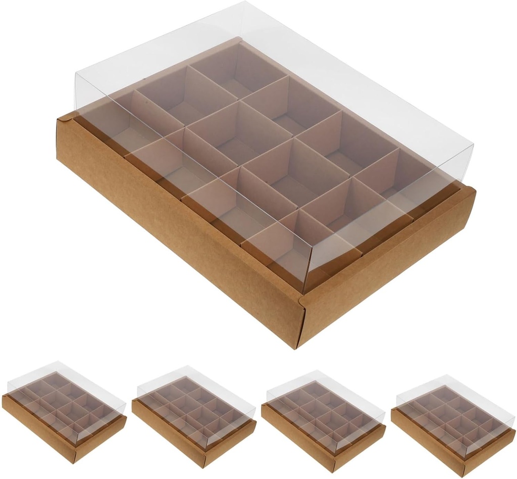 5pcs Cupcake Boxes Lid Compartment Cake Container for Mousse and Lightweight and Portable Packing for Parties and Events