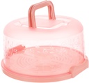 Portable Round Cake Box Container with Sealing Buckle Pink PP Food Packaging for Bakery Sandwiches Cookies and Pastries Easy to Assemble and Carry