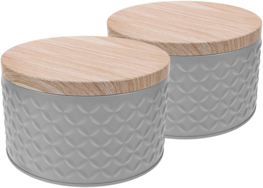 Ciieeo 2pcs Cookie Tins Metal Lids Food Storage Container Holiday Treats Tin Cookie Boxes