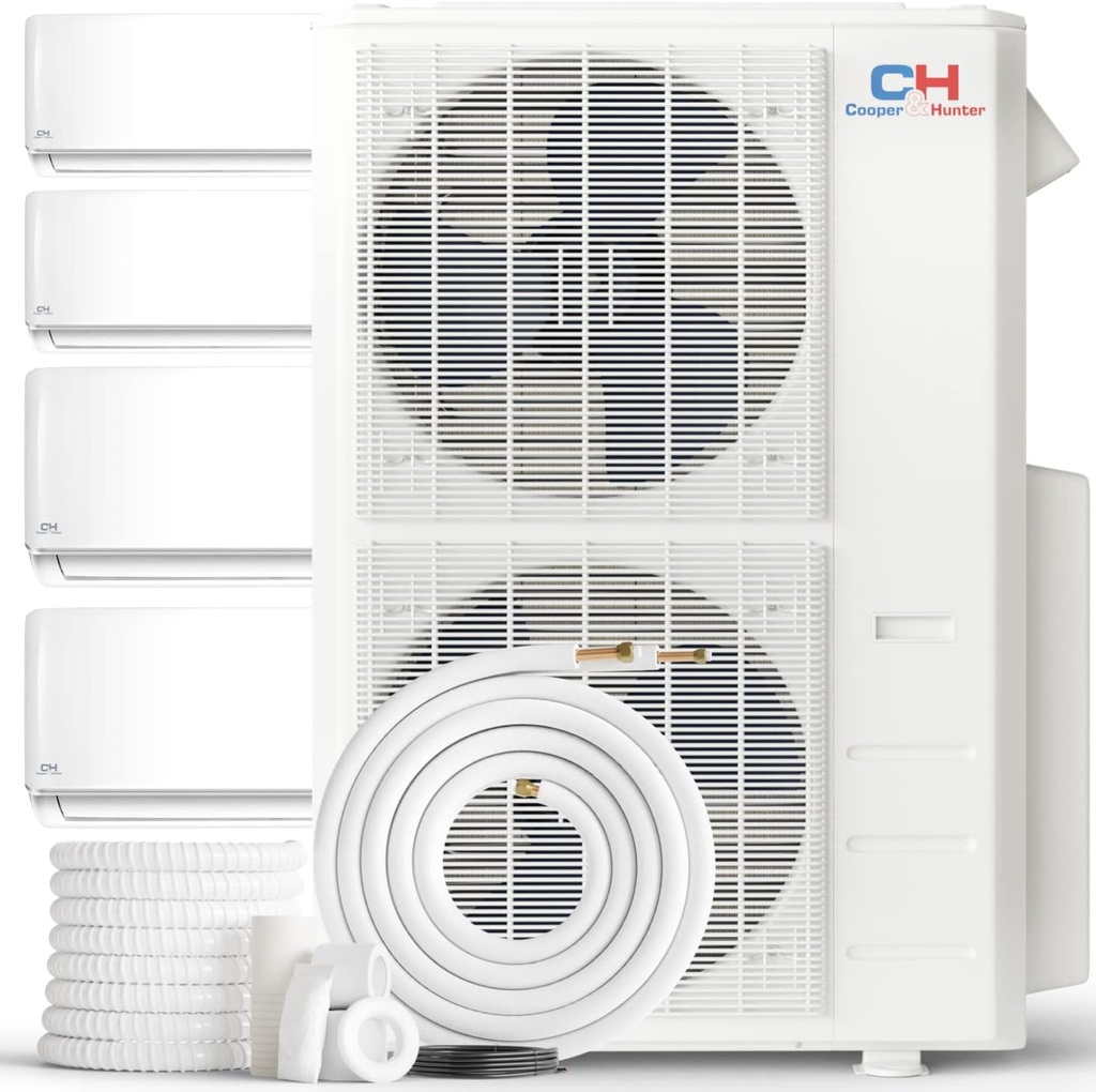 Cooper & Hunter 48,000 BTU 4 Zone 9,000 9,000 12,000 18,000 Ductless Mini Split Air Conditioner and Heater System