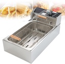 Commercial Electric Fryer, 6l/12l Single/Twin Cylinder Large Capacity Adjustable Temperature Control, French Fries and Wings Fryer with Detachable Basket Fryer,110V-12LSingle-cylinder