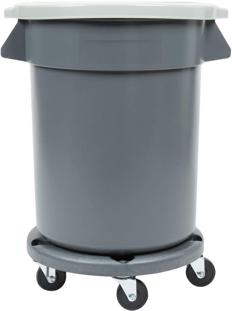 PRO&Family 20 Gallon Gray Ingredient Bin. SCOOP Added! Use for long term storage products: sugar, pasta dogs food, flour for Home, Restaurant, Industrial., Lid, and Dolly Kit