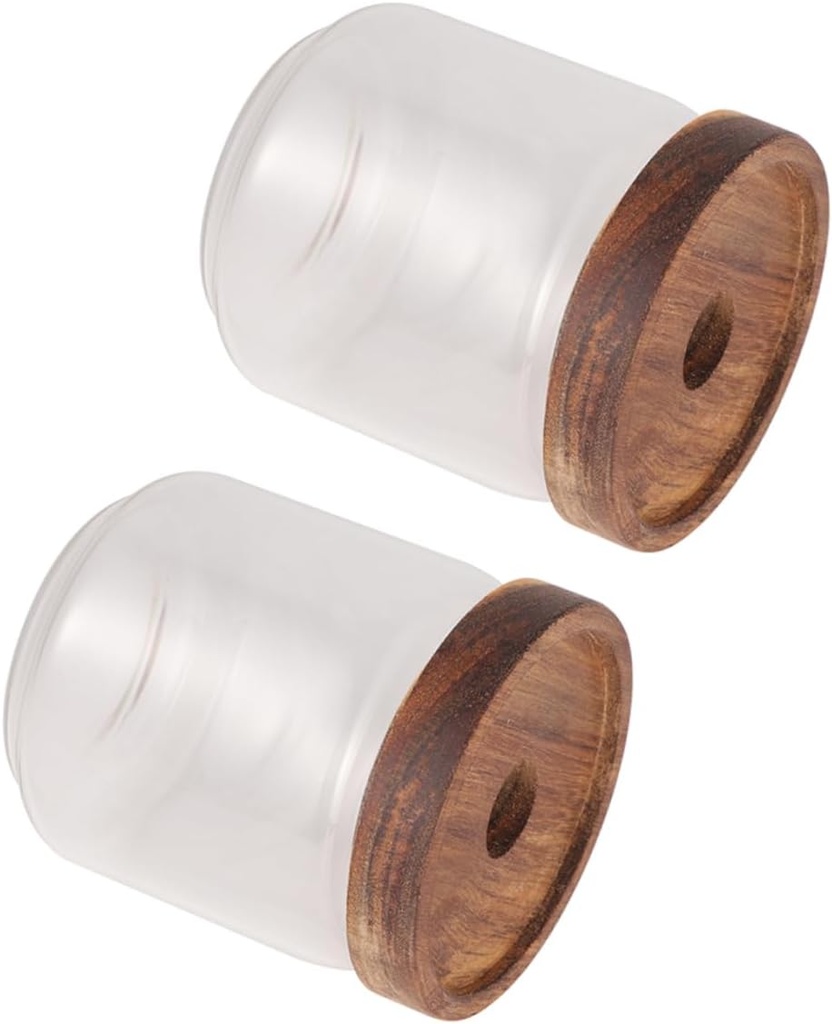 Alipis 2Pcs Transparent Glass Jar with Lid Sealed Food Storage Bottles for Tea Honey Candy Seasonings Glass Canisters for Kitchen Organization