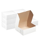 White Bakery Pastry Boxes 10 x 10 x 4 Inches - White Kraft Paperboard for Home or Retail - Eco Friendly Paper Cardboard Recyclable for Pastries, Cookies, Cakes, Pies, Gift Box, Baby Shower (20)