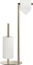 Gold Freestanding Toilet Paper Holder with Reserve for Bathroom with Weighted Base, Modern Tissue Roll Holder Stand