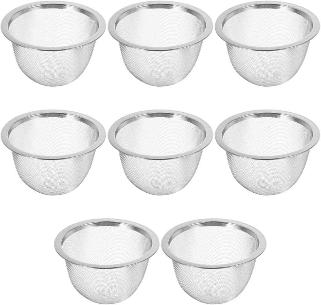 YARNOW 8 Pcs Stainless Steel Tea Infuser Basket, 3 Inch Diameter, Teapot Mesh Strainer Insert for Loose Leaf Tea and Coffee Brewing