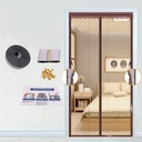 Magnetic Screen Door 47x92 inches Polyester Curtain mesh for patios and Sliding doorways 18 Magnets for Automatic adsorption, Good Wind Resistance, Various Sizes,Brown