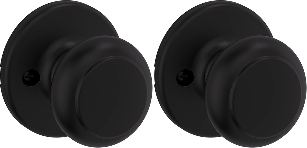 Kwikset 94880-615 Cove Door Knob, Dummy, Matte Black (Pack of 2)