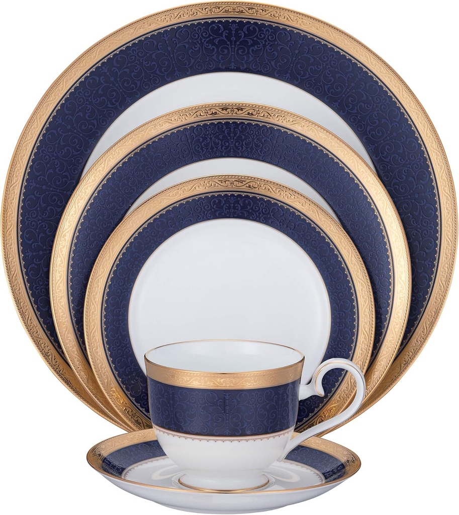 Noritake Odessa Cobalt Gold 5-Piece Place Setting, Service for 1