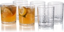 KX-WARE 14-ounce Acrylic Glasses Plastic Tumbler, set of 6 Clear - Hammered Style, Dishwasher Safe, BPA Free
