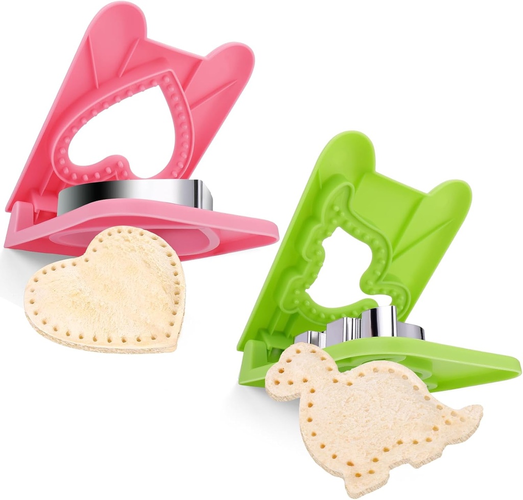 2PCS Sandwich Maker,Sandwich Cutters for Kids Lunch,Crustless Breakfast Sandwich Cutter and Sealer Set Great for Children Boys Girls Lunchbox and Bento Box for Autumn School Start Season
