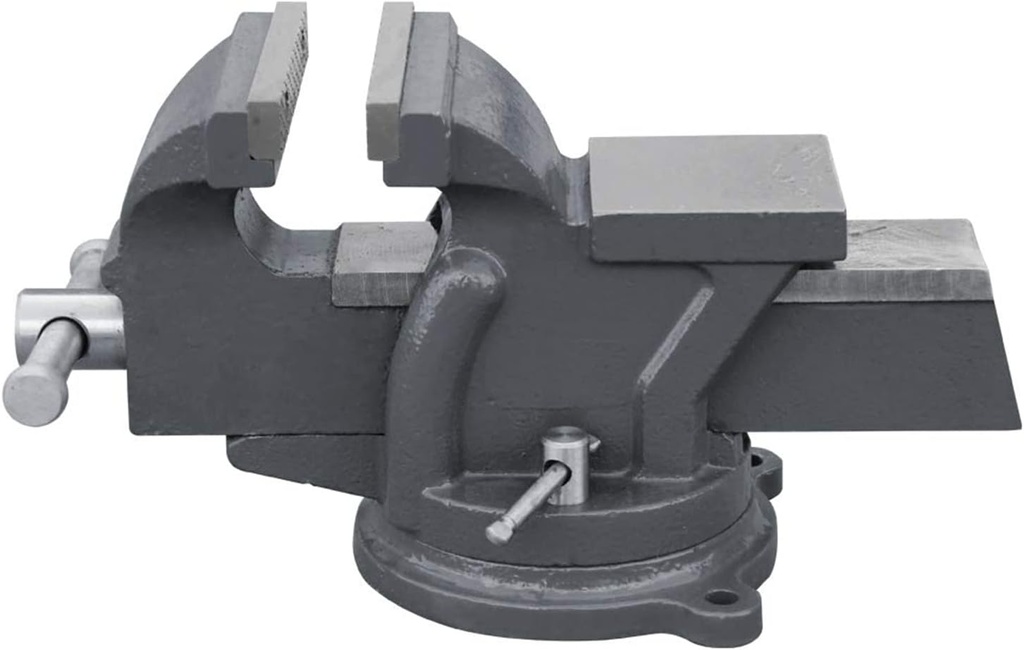 KAKA INDUSTRIAL Bench Vises 4 Inch Jaw Width, 4 Inch Jaw Opening Homeowner's Vise, Swivel Base Heavy Duty, for Drilling, Pipe Cutting, Woodworking HPS-100