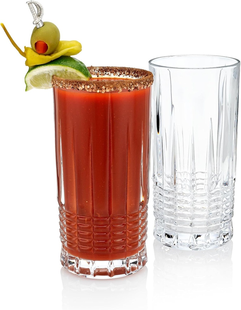 HISTORY COMPANY The All-Day Bloody Mary Glass – Inspired by the International Bar Flies, 2-Piece Set (Gift Box Collection)