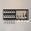 Iron Wine Rack Wall Mounted,Wine Storage Holder,Metal Bar Liquor Shelf and Wine Glass Holder,Floating Wall Shelves Wine Display Racks for Wine Cellar,Dining Room,Kitchen,Cafe,Black(Size:120*