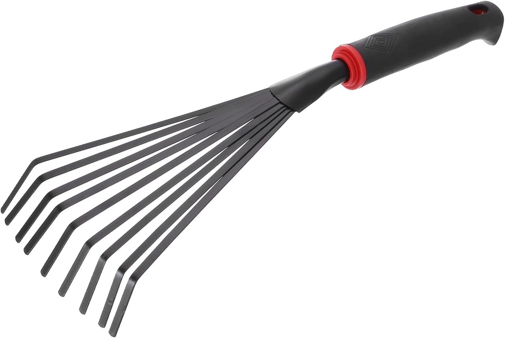 HARFINGTON 2pcs Gardening Leaf Rake 15.96" Small Leaf Rake Soil Tiller Grass Rake with Ergonomic Handle for Sweep Leaves Gardening Cultivating Garden Sweep Yard Flower Beds