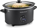 Hamilton Beach 6 Quart Set & Forget Programmable Slow Cooker with Defrost Function, Flexible Programming, Adjustable Countdown Timer, Large Dishwasher Safe Stoneware Crock and Glass Lid, Black (33765)