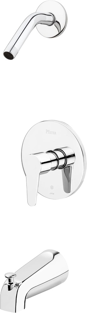 Pfister R890700 Polished Chrome Modern 1-Handle Tub & Shower, Trim Only Less Showerhead, 1 Pack