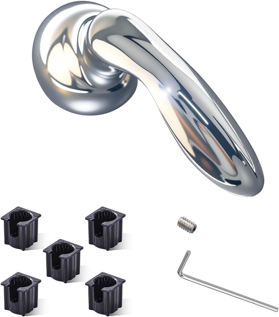 1046987 Shower Faucet Handle Replace for Kohler 1046987-CP ，with 5 Pcs1060514 Handle Insert and The Matching Screw Wrench, Polished Chrome