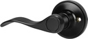 Gobrico 1 Pack Left-Handed Dummy Door Lever Handle, Matte Black Inactive Single-Side Wave/Drop Style Door Knob