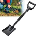 Garden Shovels for Digging, Small Flat Spade Beach Shovel with D-Handle 31 inch, Metal Square Folding Hand Sand Survival Camping Adult Kids Shovel