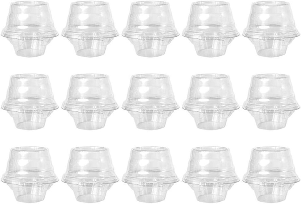 Individual Cupcake Container with Lid Clear Dome Individual Plastic Cupcake Muffin Single Container Boxes Single Compartment Cupcake Carrier Holder Box for Cupcake Party Wedding,50 Pack