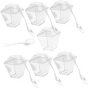50sets Clear Dessert Cups with Lids and Spoons Compact Tiramisu Containers for Puddings Mousse Ice for Parties Events and Catering Supplies