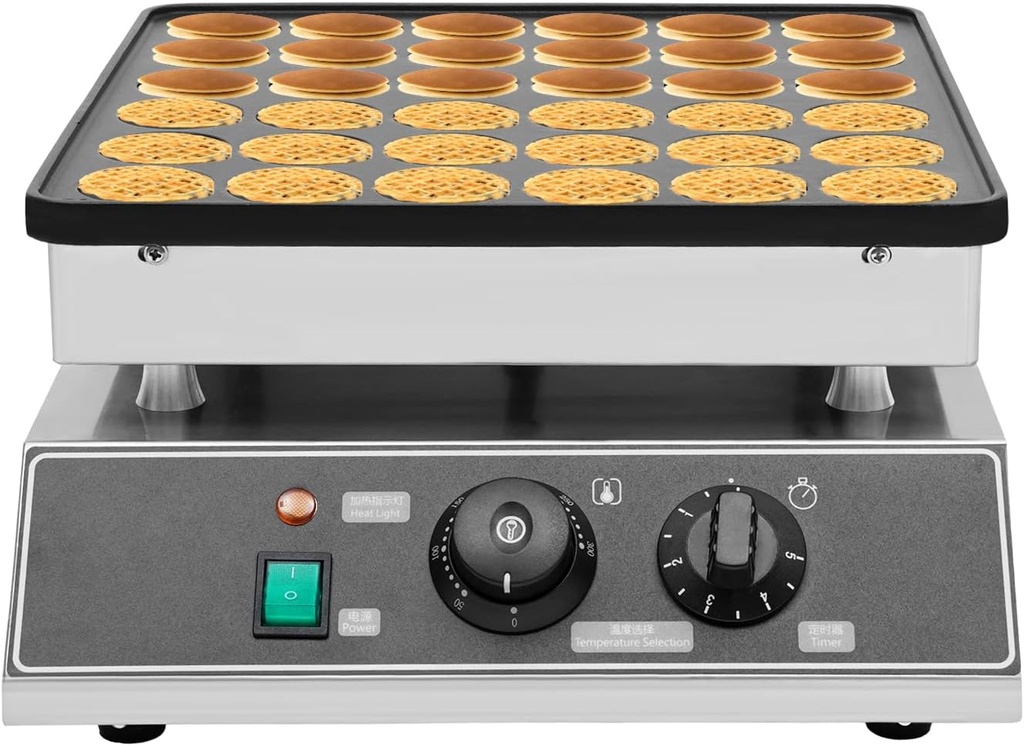 Mini Dutch Pancake Baker, 36PCS Non-Stick Pancake Maker, 1000W Commercial Electric Nonstick Waffle Maker Machine, 122-572°f Adjustable Temperature For Home Kitchens and Restaurants