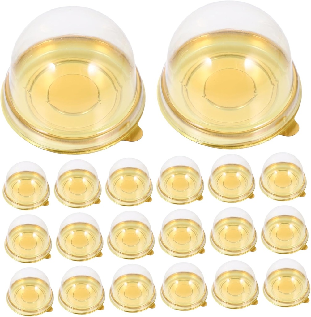 50pcs Mini Cake Containers with Transparent Lids Small Round Pastry Boxes for Cupcakes and Desserts Sealed Bakery Packaging for Home Cake Shops Weddings and Parties