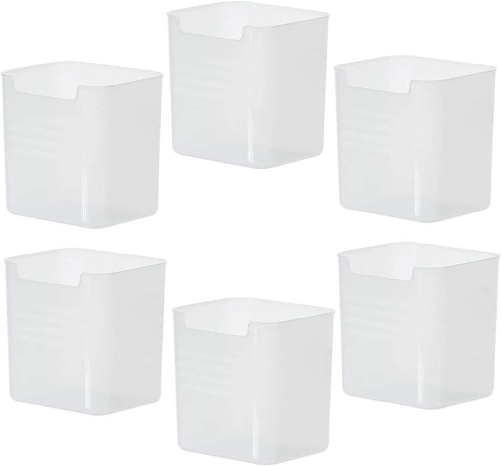 6pcs Fridge Side Storage Containers Transparent Crisper Case for Organization Versatile Kitchen Food Organizer for Sauces and Grains Maximizes Refrigerator Space