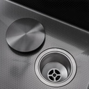 Only 2pcs Drain Cover Kitchen Sink Drain Lid Cover 304 Stainless Steel Flat Decorate Cover,Fits 3 1/2" Standard Kitchen Sink Drain Assembly Basket Stopper(Black)