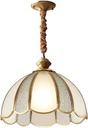 European Classical Luxury Copper Art Chandelier Living Room Dining Room Bedroom Frosted Glass Pendant Lights,Modern Pendant Light