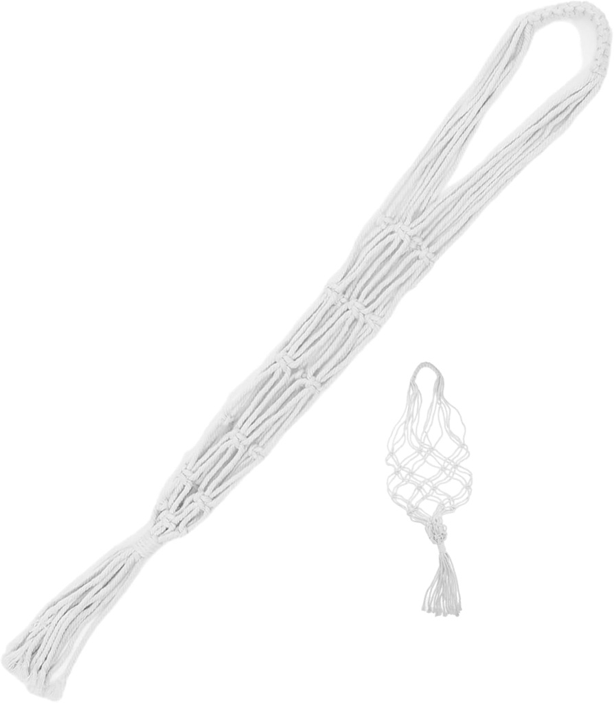 Hand-woven Woven Wine Bottle Cover Decorative Fruit Basket Hanging Kitchen Accessory Cotton Boho Style