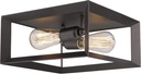 Emliviar 2-Light Ceiling Light, 12" Flush Mount Ceiling Lighting Fixture, Oil Rubbed Bronze Finish, 3040-2 ORB