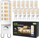 TJOY 12 Pack Dimmable G9 LED Bulb 4W Equivalent 40 Watt, 3000K Soft Warm White, T4 G9 Bi-pin Base Halogen Replacement, G 9 Socket Light Bulb for Chandelier Wall Sconce, 120V No Flicker, 450LM