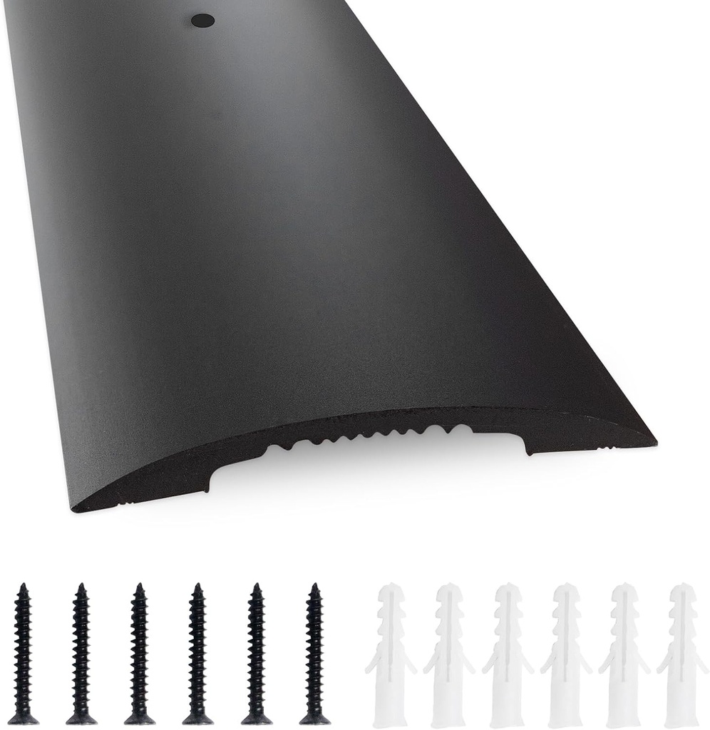 NeatiEase Heavy Duty Door Thresholds for Exterior Doors Interior Doors, 36 Inch Aluminum Thresholds for Doorways, Metal Threshold Transition Strip 4" Wide 1/2" High (Black)