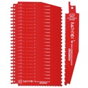 25 Pack 6 Inch 6/12 Tpi Reciprocating Saw Blades for Wood and Nail-Embedded Wood Cutting, Bi-Metal Sawzall Blades with 8% Cobalt for Longer Life and Faster Cutting Speed