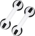 2-Pack Grab Bars for Bathtubs and Showers, 12 inch Shower Handle Suction Shower Bar, Safety Bars for Shower Chair, Bathroom Grab Bar for Senior，No Drilling Removable (Black, 12 inch)