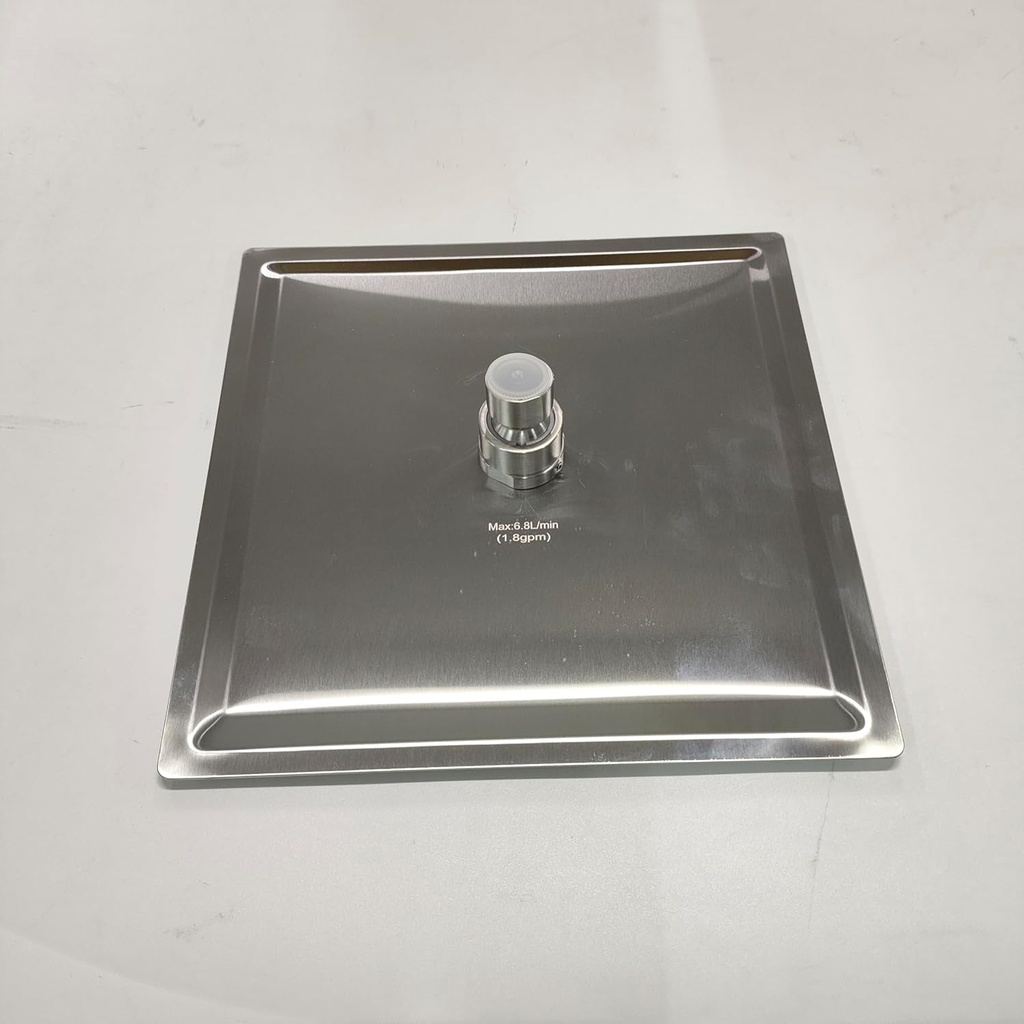 KES All SUS304 Stainless Steel 10-Inch Shower Head Rainfall Style Modern Square Ultra Thin, Brushed Finish, J211S10F18-BS