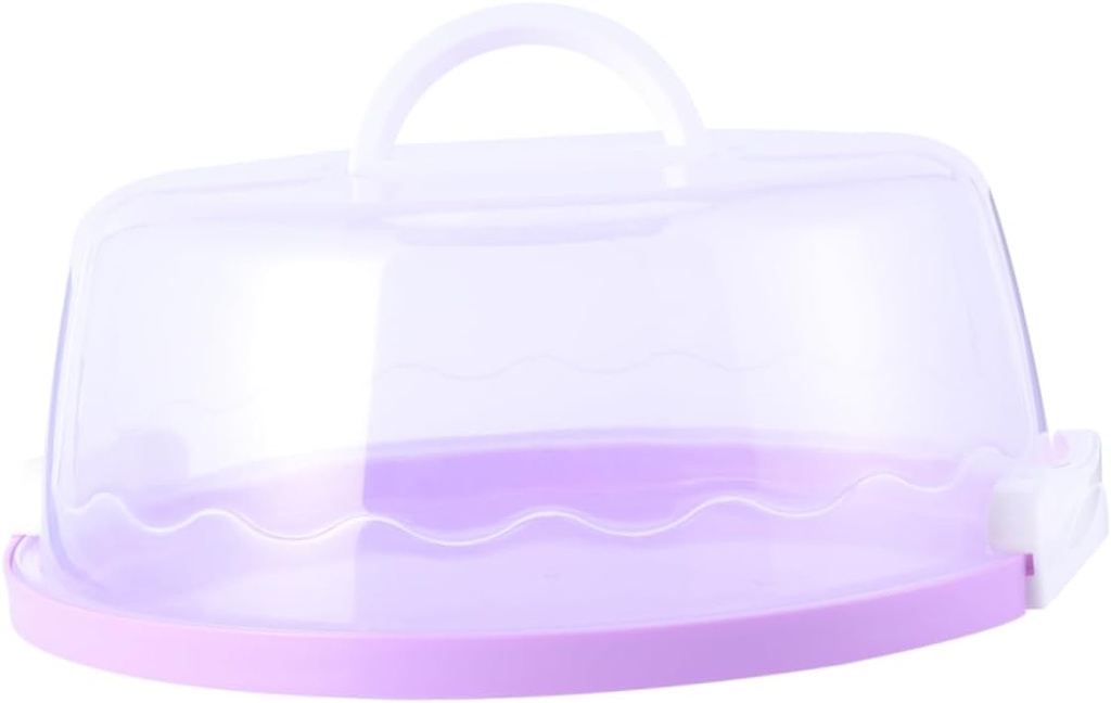 Plastic Cake Box Round 10 Inch Portable Cake Carrier Buckle Locks Bakery Box for Cupcakes