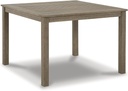 Signature Design by Ashley Aria Plains Casual Outdoor Square Dining Table with Umbrella Option, Brown