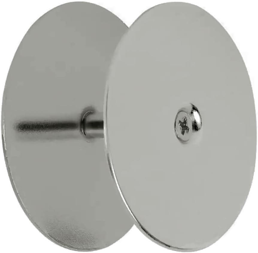Door Knob Hole Cover Plate 2-5/8'' Diameter – Silver, Paintable Steel Construction for Lock and Knob Holes, Maintains Home Door Security