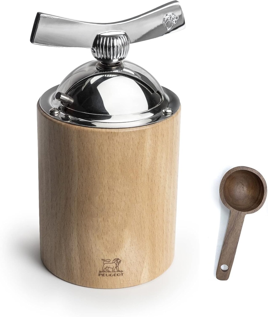 Peugeot Isen-Flax Mill Fax Seed, Natural 7 x 7 x 13 cm - With Wooden Spice Scoop