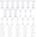 Mini Plastic Cup Beer Clear Plastic Shot Cups with Handles Reusable Beer Tasting Cups 30PCS