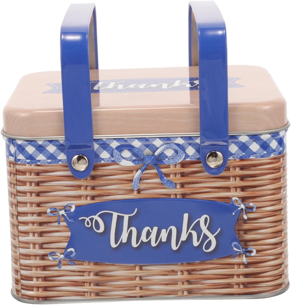 PRETYZOOM Handmade Cookie Container Festival Cookie Tin Letter Sturdy Stylish for Present Giving