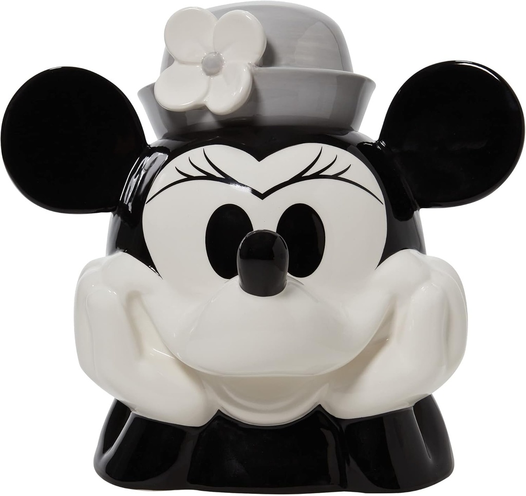 Enesco Disney Ceramics Minnie Mouse from Steamboat Willie Sculpted Cookie Jar, 10.24 Inch, Multicolor