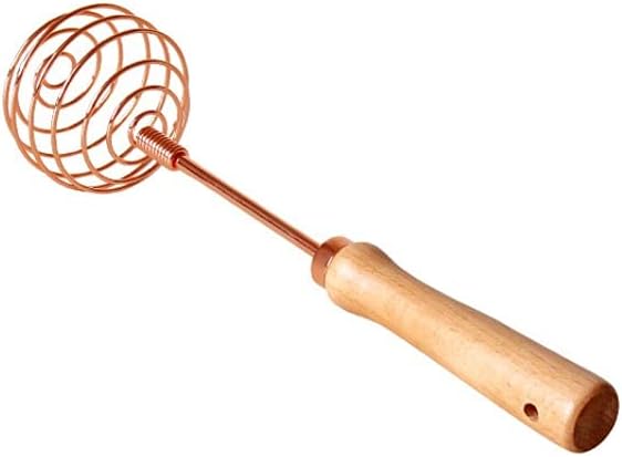 for Cooking Cream Milk Whisk Manual Mixer, Kitchen Household Baking Gadget Mixer, Rosiness Amber Wooden Handle Stainless Steel Manual Whisk Mixer