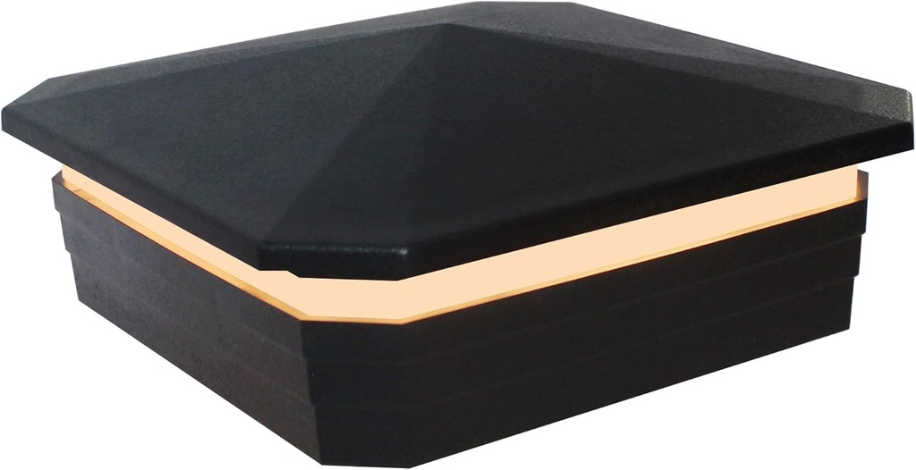 Tru-Scapes® 5″ Composite LED Deck Post Cap Light (Fits Timbertech Radiance Post) - Black