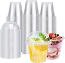 300 Pack Clear Plastic Dessert Cups with Dome Lids 9 oz Disposable Cups for Professional Catering, Ice Cream Parlors, Parties & Events