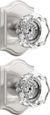 Orger Crystal Interior Dummy Door Knobs, Non-Turning Decorative Inactive Knobs for Single Side for Closet/French Doors, Brushed Nickle Vintage Dummy Door Knobs, 2 Pack