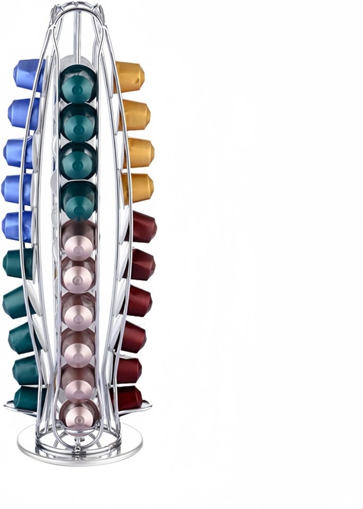 Coffee Capsule Holder - 40 Pod Capacity Rotatable Coffee Pod Stand, Space-Saving Coffee Capsule Storage Rack, Compatible with Nespresso OriginalLine Capsules
